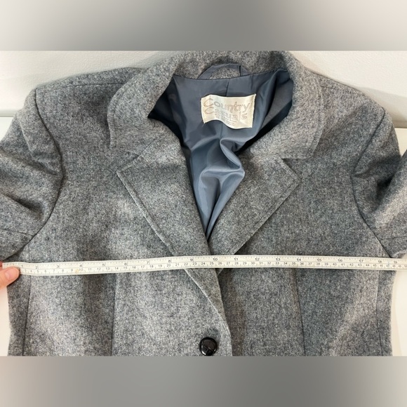 Vintage Country Casuals Womens Medium Great Britain Made Grey Wool Blend Blazer - Picture 5 of 12